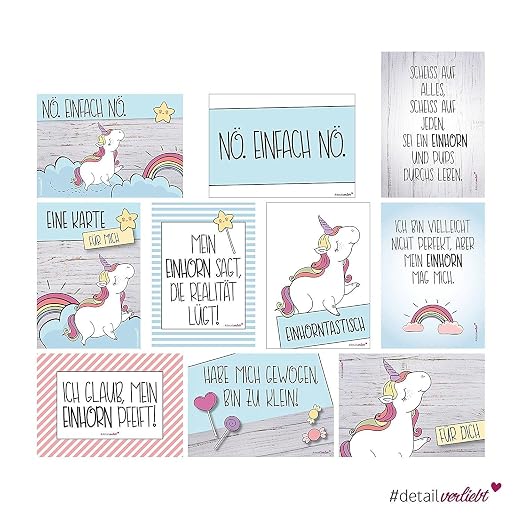 2 X 10 Postkarten Mit Einhorn Motiven I Dv338 I Din A6 I Spruch