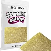 LEOBRO Champagne Gold Glitter, 100g Extra Fine Glitter for Crafts, Resin | Gold Fine Glitter Powder, Craft Glitter, for Slime Tumbler Painting Flowers, Body Face Hair, Party Christmas Decorations