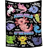 Axolotls of The World Throw Blanket,Axolotls Blanket Gifts, Ultra Soft Lightweight Flannel Blankets Warm Fuzzy Cozy Plush Blankets for Couch Sofa Bed Living Room,Kids Size-40"x50"