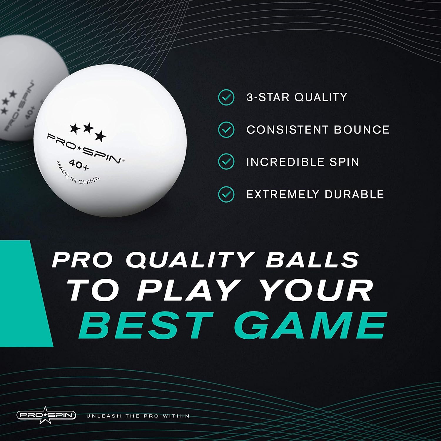 PRO SPIN Ping Pong Balls - White 3-Star 40+ Table Tennis Balls (Pack of 12) | High-Performance ABS Training Balls | Ultimate Durability for Indoor / Outdoor Ping Pong Tables, Competitions, Games : Sports & Outdoors