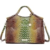 Makcr Joacbv Crocodile Pattern Gradient Top Handle Satchel Large Capacity Tote Bag Casual Versatile Commuter Bag Leather | Crocodile Pattern, Gradient, Top Handle, Large Capacity, Casual, Versatile, Leather