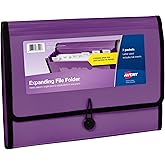 Expanding File Folder,7 Pkt,Plum,Polypro,Letter Size,1/EA