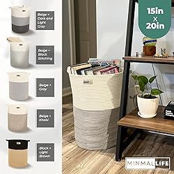 Minmallife Cotton Rope Basket for Storage with