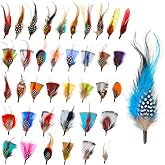 Kenning 39 Pcs Hat Feathers Assorted Feathers for Hats | Colorful Real for DIY Craft, Halloween Wedding Decorations Men Women Approx. 8-11 cm