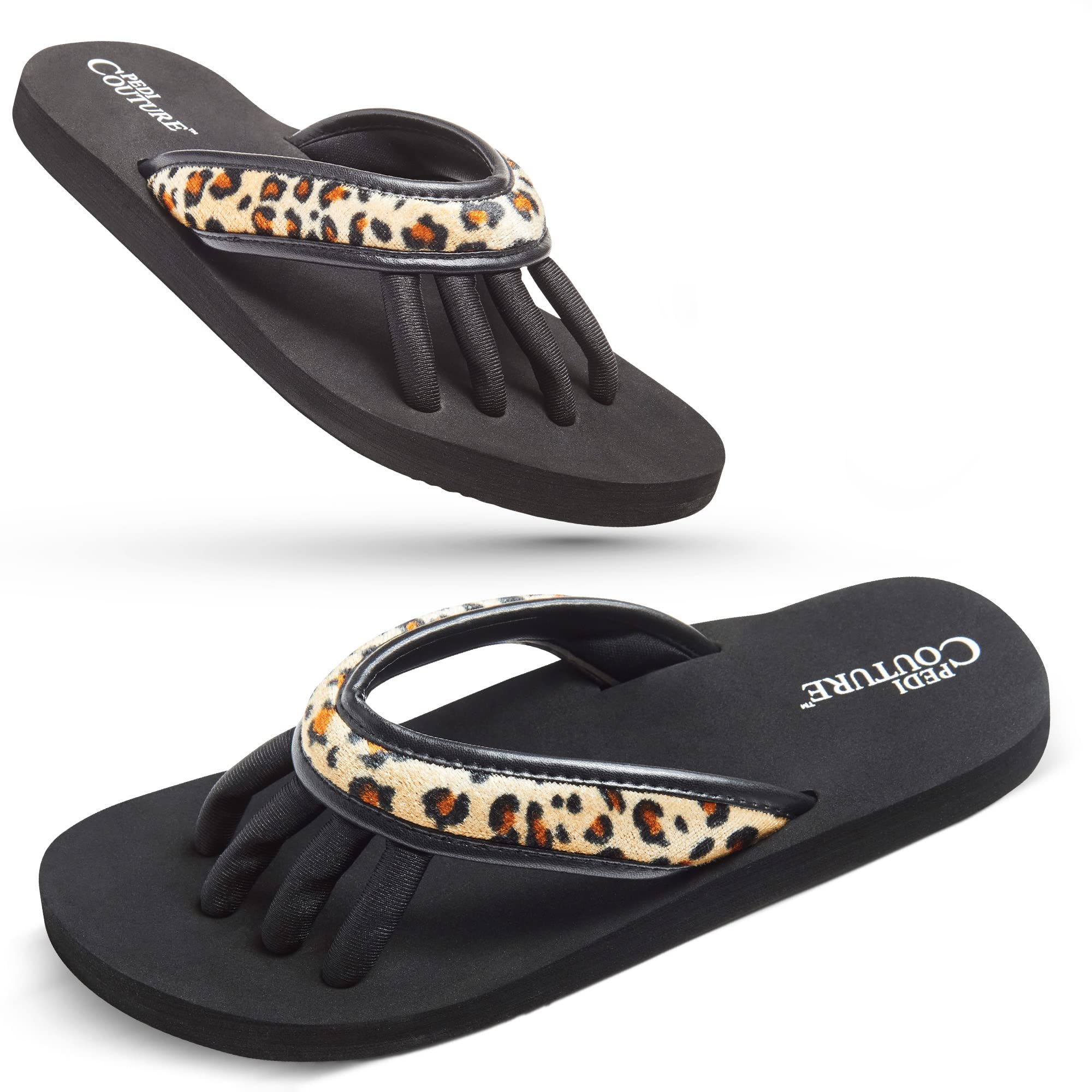 Pedi Couture SPA, pedicure, sandal, black with leopard look