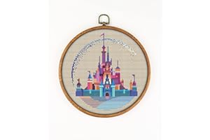 AWESOME PATTERN STUDIO Disneyland CS118 Counted Cross Stitch KIT. Threads, Needles, Fabric, Threader, Clippers and 4 Printed Color Patterns. Embroidery Pattern Kit