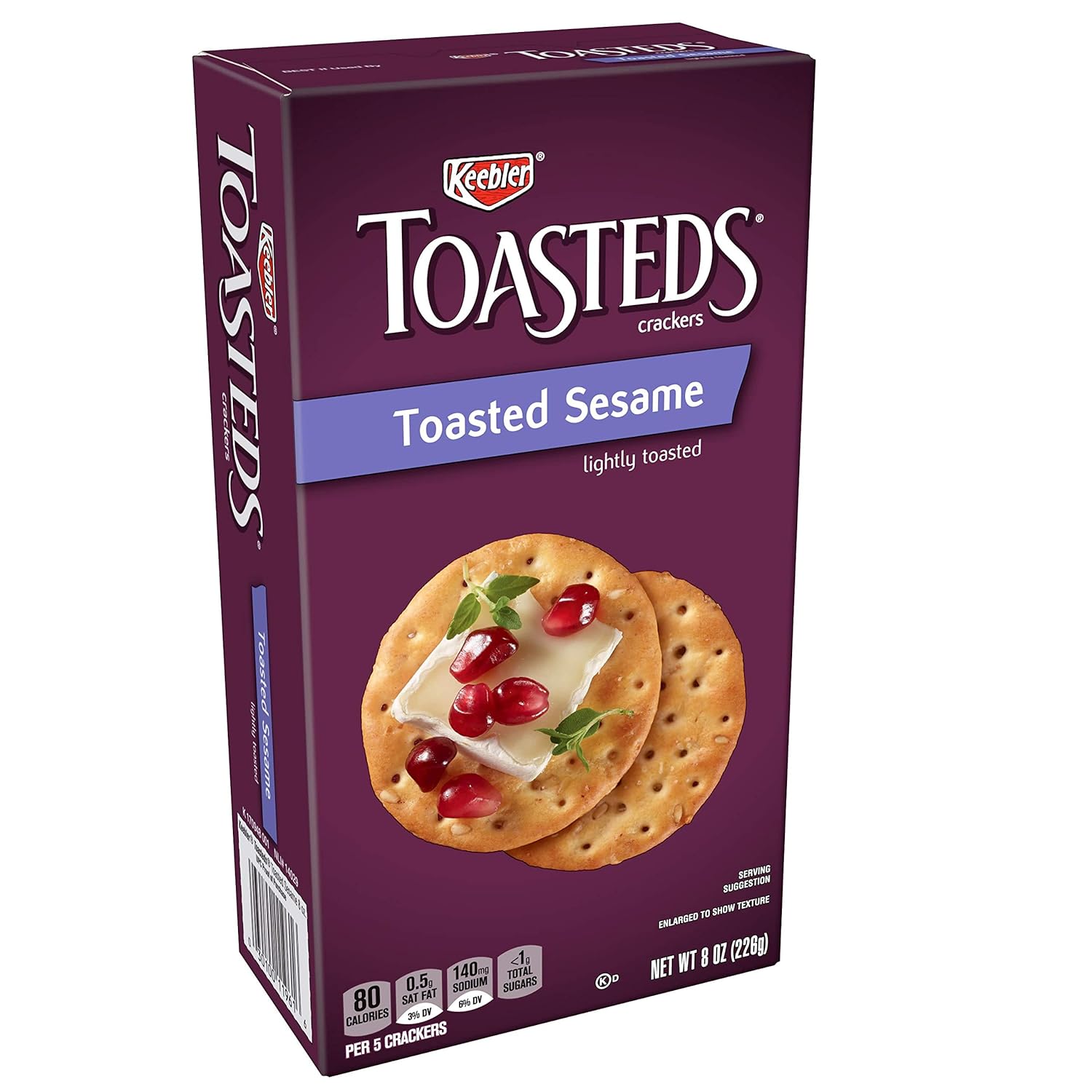 Keebler, Toasteds, Crackers, Toasted Sesame, 8 oz Box
