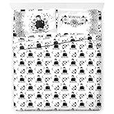 Jay Franco Sheet Set with Fitted, Flat Sheets & Pillow Cover - Ultra-Soft Bedding with Pillowcase for Room Decor, White - Wednesday, 4 Piece King