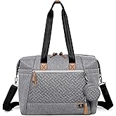 Dikaslon Diaper Bag Tote, Large Travel diaper tote for Mom and Dad, Multifunction baby tote bag for Boys and Girls with Pacifier Case and Changing Pad, Grey