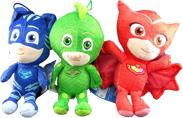 Fiesta Toys PJ Masks Gekko Owlette Catboy 8" Tall Plush Doll Assortment (3 Peices Set)