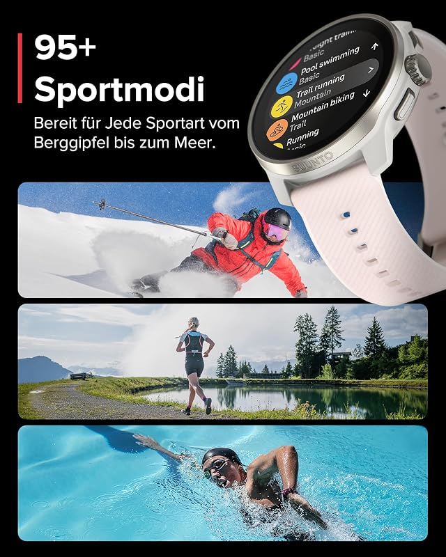 Race S GPS-Sportuhr, 1,3-Zoll-AMOLED-Display, 95+ Sportmodi