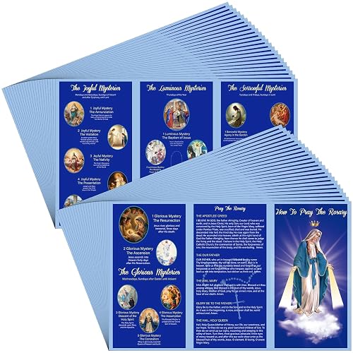50 Pcs How to Pray the Rosary Prayer Card 9.7 x 6 Inches Catholic ...