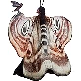 Yinder 2 Pcs Halloween Moth Wings Costume Butterfly Shawl Moth Wing Cape Costume Accessory with Headband 72.83 x 50.39 Inch