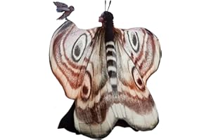 Yinder 2 Pcs Halloween Moth Wings Costume Butterfly Shawl Moth Wing Cape Costume Accessory with Headband 72.83 x 50.39 Inch