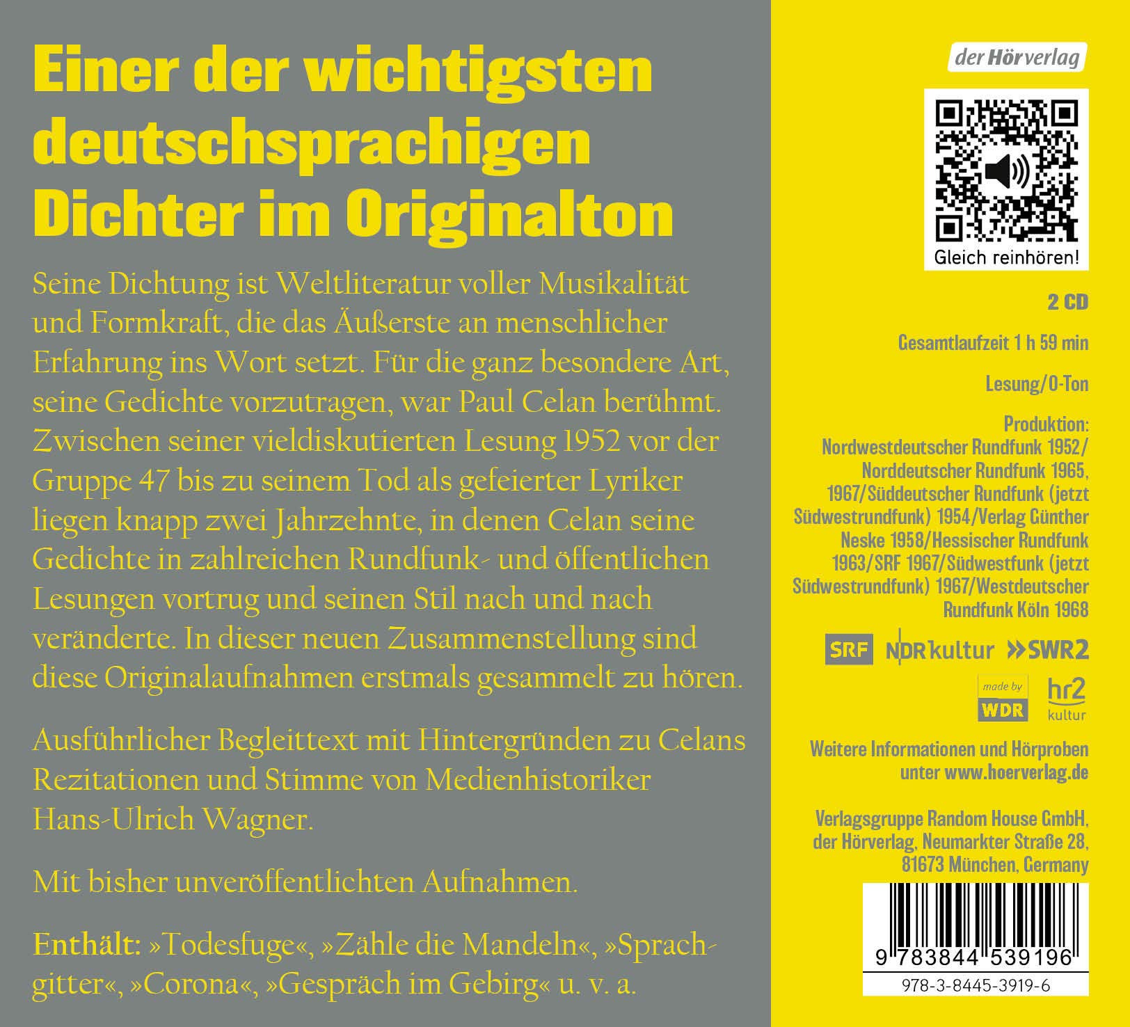 Todesfuge Gedichte Und Prosa 1952 1967 Amazon De Celan Paul Celan Paul Bucher