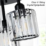 Rayofly 3-Light Modern Crystal Chandeliers Black Semi Flush Ceiling Light view 6
