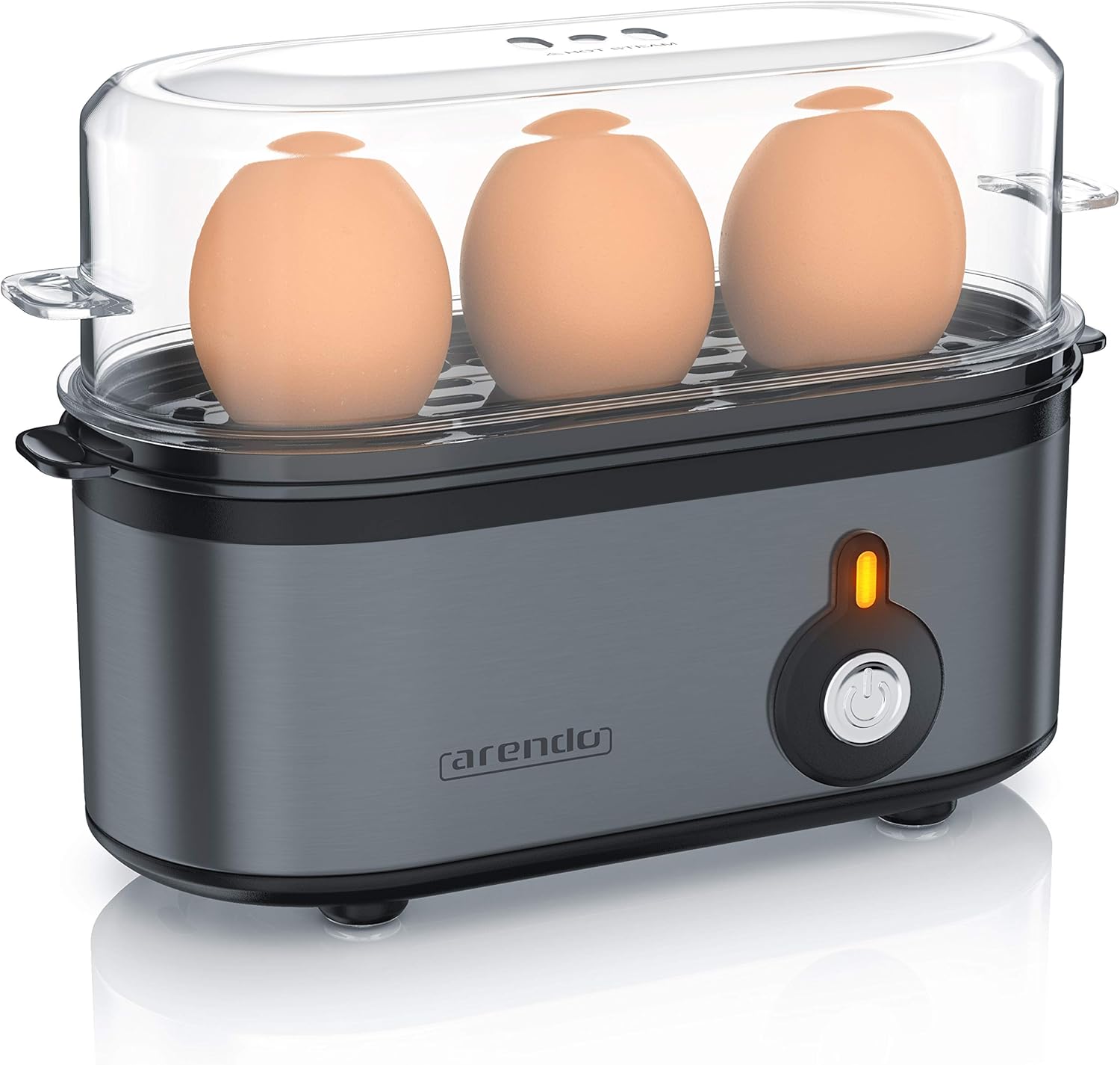Arendo acciaio inox Egg Boiler Three Cook Egg Cooker Un