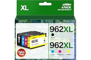 AXESET 962XL Ink Cartridges Combo Pack Compatible for HP 962 XL HP962XL 962XL Black and Color Combo Pack Replacement for HP Officejet Pro 9010 9020 Series, 9015 9016 9018 9020 9025 Printers (4 Pack)