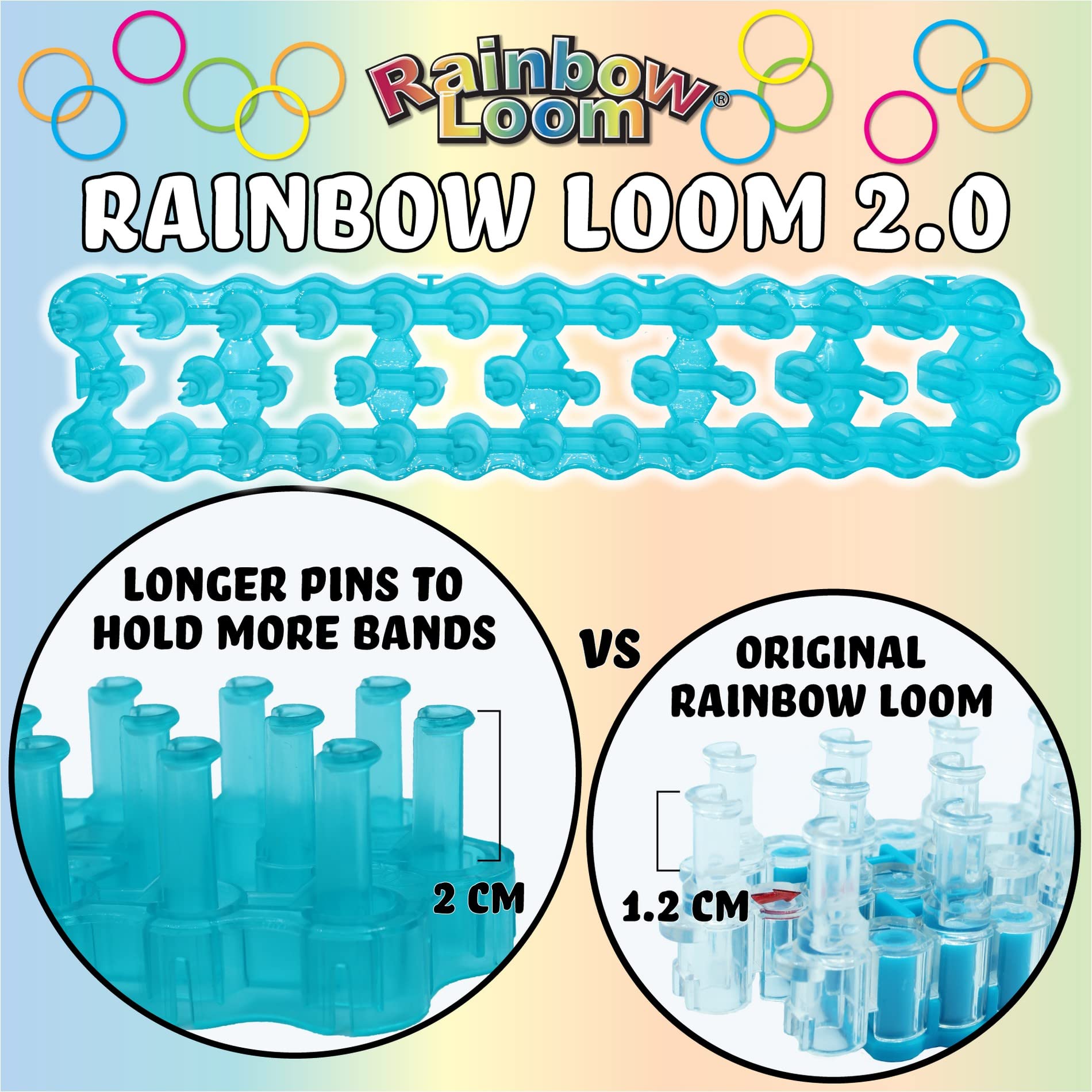 Rainbow Loom® Loomi-Pals™ MEGA Combo Set, Features 60 Cute Assorted LP Charms, The New RL 2.0, Happy Looms, Hooks, Alpha & Pony Beads, 5600 Colorful Bands All in a Carrying Case for Boys and Girls 7+