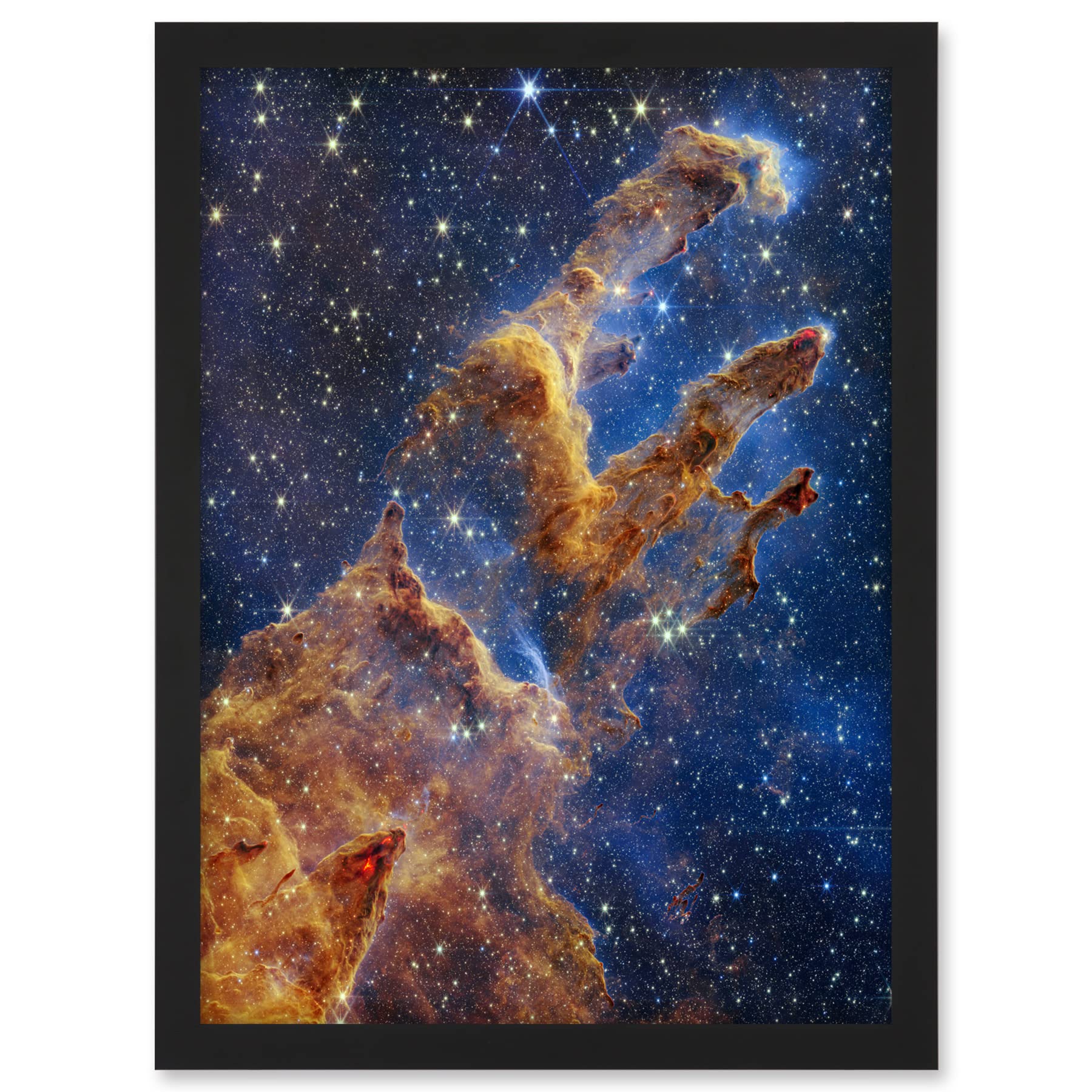 Artery8 NASA James Webb Space Telescope Pillars of Creation Eagle Nebula Artwork Framed A3 Wall Art Print