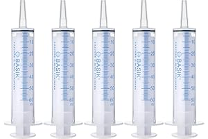 BASIK 60ml Feeding Syringe Cath Tip 60cc Reusable Silicone O-ring Tube Feeding 5/pack