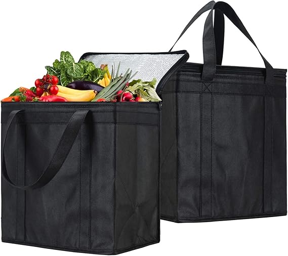 NZ Home Insulated Shopping Bags for Groceries or Food Delivery (2 Pack