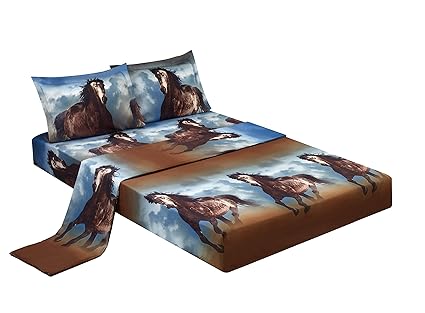Home Garden Hig 3d Running Texas Wild Horse Printed Box Stitched