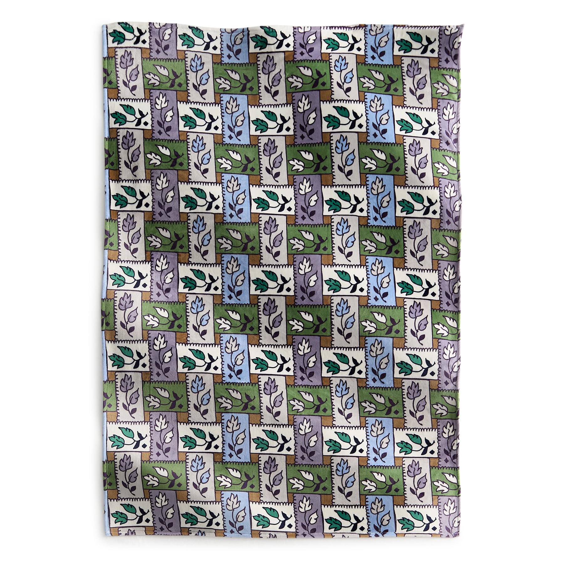 Vera Bradley Women's Fleece Plush Throw Blanket, Ribbon Plaid Neutral, One Size Image