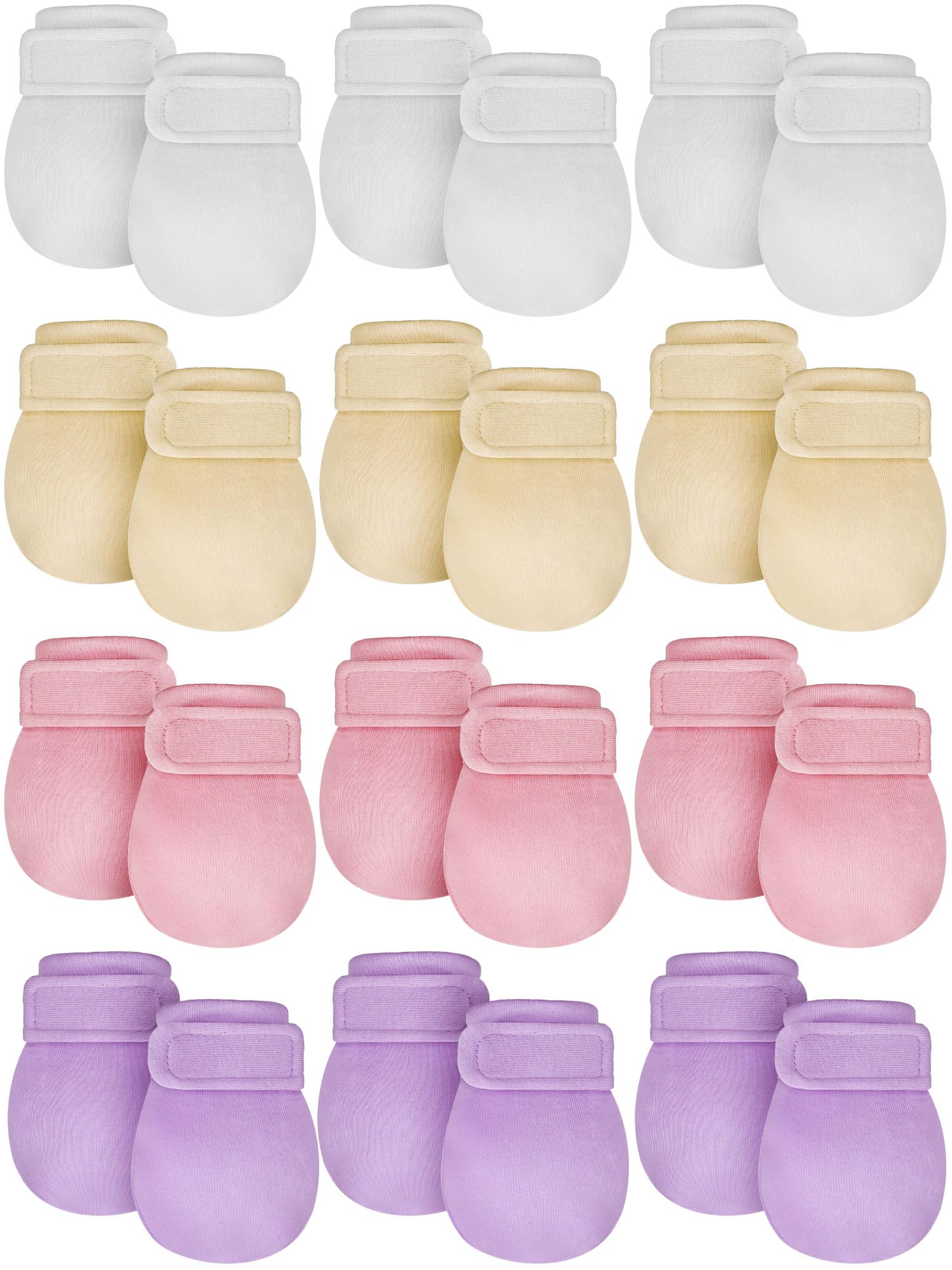 Photo 1 of Newcotte 12 Pairs Adjustable Preemie Baby Mittens No Scratch Newborn Cotton Breathable Gloves Warm Mitts for Boys Kids(Sweet Colors)