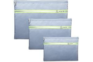 FRECOLSH Fireproof Document Bag – 3 Pack (15" x 11", 13" x 9.7", 10.5" x 8") Fireproof & Water- proof Document Organizer | Document Holder with Zipper Secure for Cash, Passports, Check& More