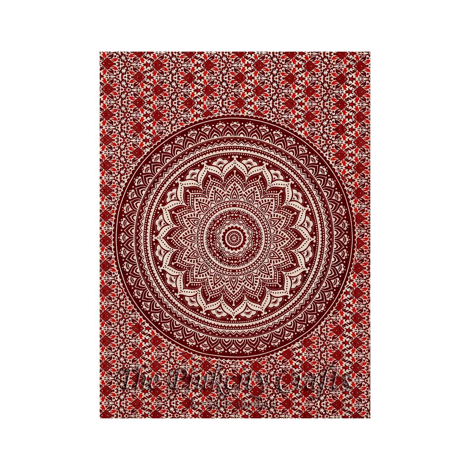Amura Artisans Brown Mandala Art Tapestry Cloth Poster Bohemian