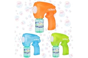 MAXX BUBBLES Light Up Bubble Blaster – Auto Bubble Blower for Kids, Outdoor Summer & Pool Party Toy (Includes 4oz Solution, Receive One Color at Random)