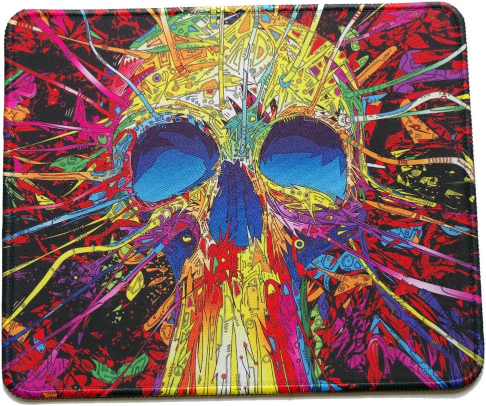 VIVIPOW Colorful Skull Pattern Rectangle Non-Slip Rubber Mousepad Gaming Mouse Pad
