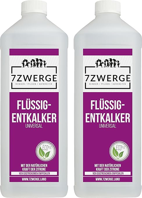 7Zwerge I 2 x 1000 ml Universal Entkalker für Kaffeevollautomaten I Kaffeevollautomat I Kaffee-Maschine I Wasserkocher I univ