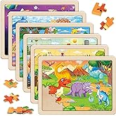 SYNARRY Wooden Puzzles for Kids Ages 4-6, 6 Packs 60 PCs Jigsaw Puzzles Preschool Educational Toys Gifts for Children Ages 4-8, Easter Basket Stuffers Valentines Day Gifts for Kids Boys Girls