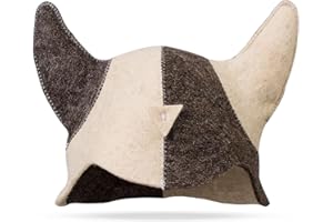 SHSH trade group Wool Sauna Hat Viking Finnish Sauna Hat - Russian Banya Hat for Men Sauna Cap Felt Sauna Hat for Men Russian (Viking)