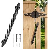 skysen 14" Fence gate Spring self Closing and Adjustable for Wooden or Vinyl Fence,Carbon Steel,Black(gate spring-14)