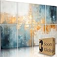 Soon Global 8-Pack Acoustical Wall Panels, 48 X 32 Inches Art Acoustic Panels, Decorative Acoustic Panels, Acoustic Wall Panels, Sound Absorbing Wall Art, Teal Aura