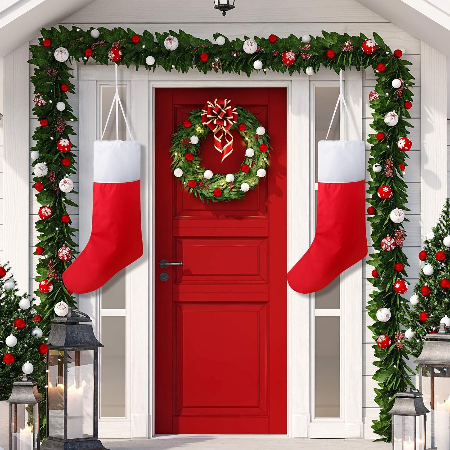 Amazon.com : 2 Pieces Christmas Windsocks Flag Sock Shape Windsocks