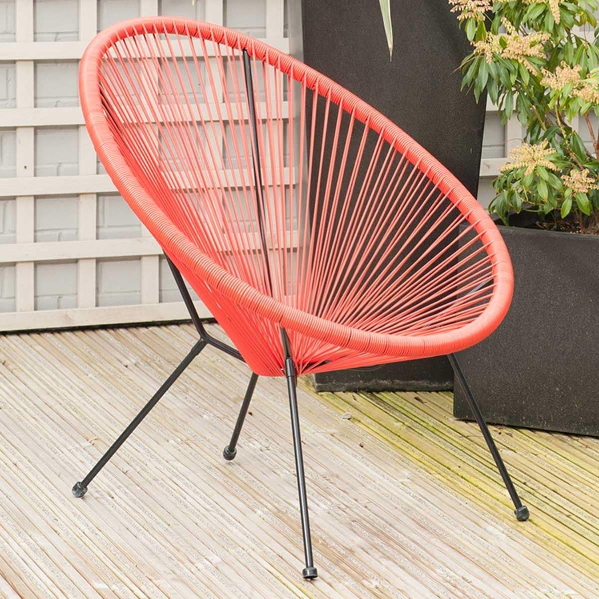 Big Living Indoor Outdoor Chair Red String Chair Garden Pation Furniture Chair Rio Amazon Co Uk Garden Outdoors