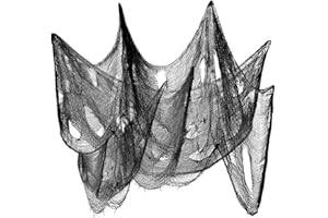 YMSZ Halloween Black Creepy Cloth, 196 x 39 inch Spooky Halloween Decorations for Halloween Party Supplies Haunted House Décor