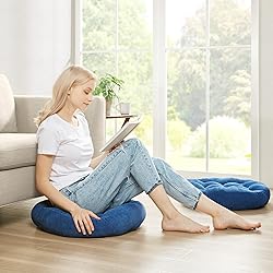 Floor Cushion Pillow Set of 2, Round Large Pillows