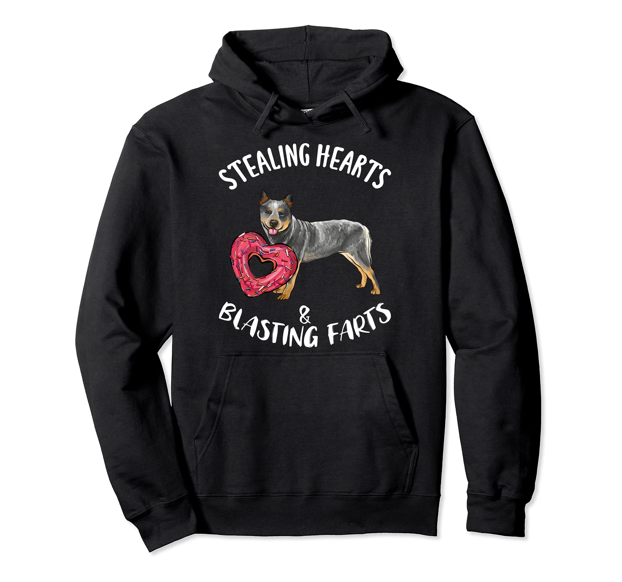 Stealing Heart Blasting Fart Australian Cattle Dog Valentine Pullover Hoodie