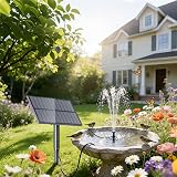 Biling Solar Fountain for Bird Bath 6 Nozzles Dry-Run Protection Garden Pump view 2