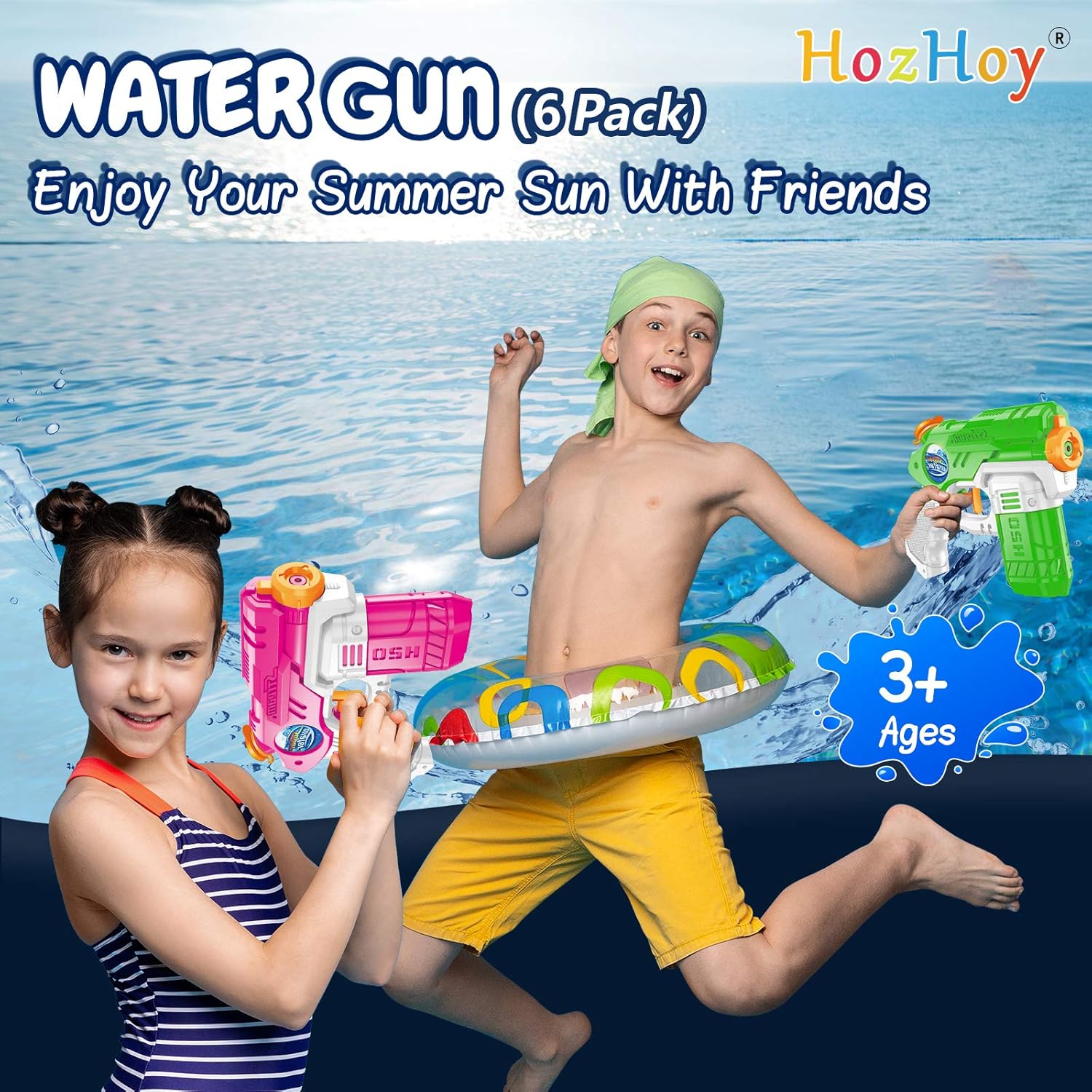 Water Guns for Kids 6 Pack Squirt Guns Water Soaker Blaster 220CC Capacity 15-20 Feet Shooting Range Water Gun for Boys Girls Toddlers Swimming Pool Beach Toys Water Fighting Toys: Toys & Games