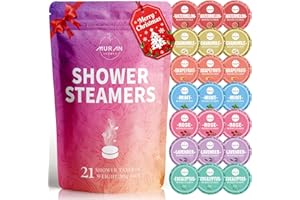 MURAN SHOWER Shower Steamers Aromatherapy 21-Pack Shower Bombs Christmas Gifts for Her Him Mom Wife, Eucalyptus Rose Lavender Mint Essential Oil, Bath Bombs Girlfriend Birthday Self Care Gifts for Women,Men
