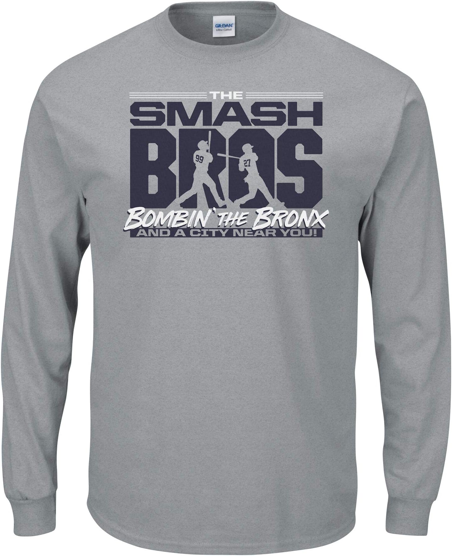 Nalie Sports New York Baseball Fans. Smash Bros Gray T-Shirt (Sm-5X)