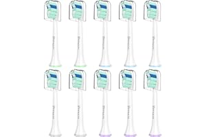 Senyum Toothbrush Replacement Heads Compatible with Philips Sonicare Click-On Electric Toothbrush, Medium Bristles, High Dens