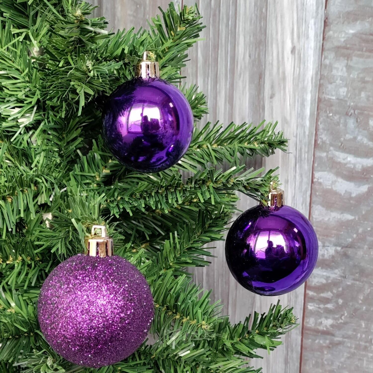 Top Sale 24 Pieces Christmas Tree Decoration, Baubles, Ornaments Shatterproof Balls for Xmas Hanging Decorations Angel Shiny,Matte,Glitter Decorated Baubles (30mm, Lilac, 1)