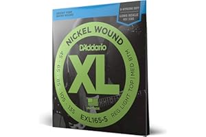 D'Addario EXL165 5-String Nickel Wound Bass Guitar Strings, Custom Light, 45-135, Long Scale